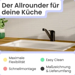 instmaier Küchenarmatur Vera | 360° schwenkbar | Wasserhahn Küche | Spültischarmatur Schwarz Matt | mit Zentralverschraubung