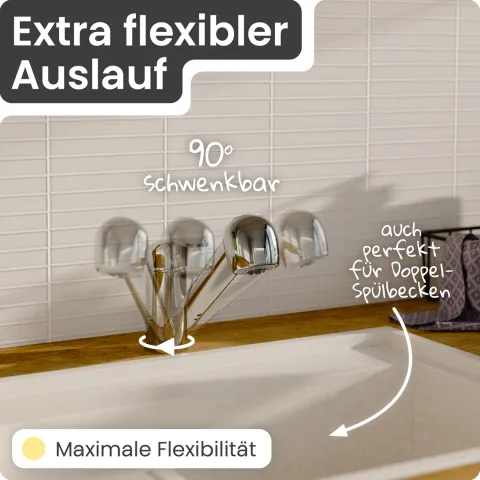 instmaier Niederdruck Küchenarmatur Elena | Ausziehbare Brause | Wasserhahn Küche mit 2 Funktionen | Spültischarmatur Chrom | 360° schwenkbar | mit Zentralverschraubung