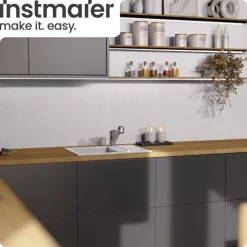 instmaier Niederdruck Küchenarmatur Elena | Ausziehbare Brause | Wasserhahn Küche mit 2 Funktionen | Spültischarmatur Chrom | 360° schwenkbar | mit Zentralverschraubung
