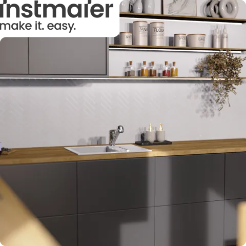 instmaier Niederdruck Küchenarmatur Elena | Ausziehbare Brause | Wasserhahn Küche mit 2 Funktionen | Spültischarmatur Chrom | 360° schwenkbar | mit Zentralverschraubung