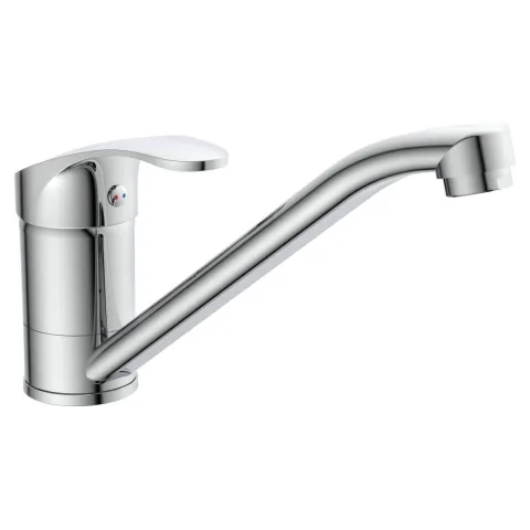 instmaier Niederdruck Küchenarmatur Vera | 360° schwenkbar | Wasserhahn Küche | Spültischarmatur Chrom | mit Zentralverschraubung
