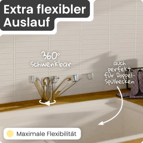 instmaier Niederdruck Küchenarmatur Vera | 360° schwenkbar | Wasserhahn Küche | Spültischarmatur Chrom | mit Zentralverschraubung