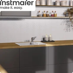 instmaier Niederdruck Küchenarmatur Vera | 360° schwenkbar | Wasserhahn Küche | Spültischarmatur Chrom | mit Zentralverschraubung