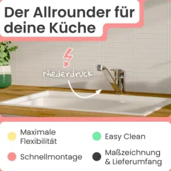 instmaier Niederdruck Küchenarmatur Vera | 360° schwenkbar | Wasserhahn Küche | Spültischarmatur Chrom | mit Zentralverschraubung