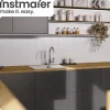 instmaier Niederdruck Küchenarmatur Leona | 360° schwenkbar | Wasserhahn Küche | Spültischarmatur Chrom | Hoher Auslauf | mit Zentralverschraubung