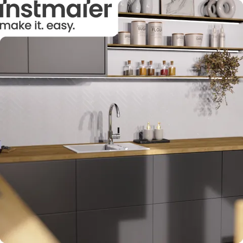 instmaier Niederdruck Küchenarmatur Leona | 360° schwenkbar | Wasserhahn Küche | Spültischarmatur Chrom | Hoher Auslauf | mit Zentralverschraubung