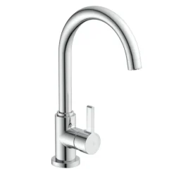 instmaier Niederdruck Küchenarmatur Leona | 360° schwenkbar | Wasserhahn Küche | Spültischarmatur Chrom | Hoher Auslauf | mit Zentralverschraubung