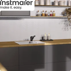 instmaier Niederdruck Küchenarmatur Vera | 360° schwenkbar | Wasserhahn Küche | Spültischarmatur Schwarz Matt | mit Zentralverschraubung