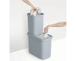 Joseph & Joseph Mülleimer mit offener Einwurföffnung GoRecycle Anzahl Fächer 2 14 Liter 32 Liter hellblau 30112