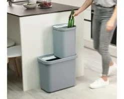 Joseph & Joseph Mülleimer mit offener Einwurföffnung GoRecycle Anzahl Fächer 2 14 Liter 32 Liter hellblau 30112