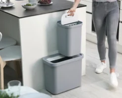 Joseph & Joseph Mülleimer mit offener Einwurföffnung GoRecycle Anzahl Fächer 2 14 Liter 32 Liter hellblau 30112