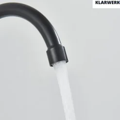 JULIE | Gastronomie Mischbatterie Wandmontage Armatur Silber | Profi Küchenarmatur Edelstahl mit Handbrause | Wasserhahn Restaurant Wand hoher Auslauf