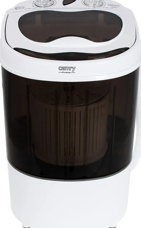 JUNG CAMRY CR8054 Mini Waschmaschine mit Schleuder schwarz/weiss, Waschautomat bis 3 KG, 15 Min Waschprogramm Reisewaschmaschine, Miniwaschmaschine, Camping Mobile Waschmaschine