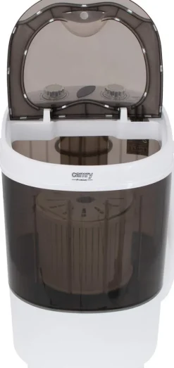 JUNG CAMRY CR8054 Mini Waschmaschine mit Schleuder schwarz/weiss, Waschautomat bis 3 KG, 15 Min Waschprogramm Reisewaschmaschine, Miniwaschmaschine, Camping Mobile Waschmaschine