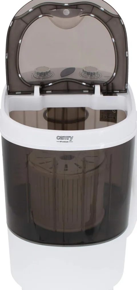JUNG CAMRY CR8054 Mini Waschmaschine mit Schleuder schwarz/weiss, Waschautomat bis 3 KG, 15 Min Waschprogramm Reisewaschmaschine, Miniwaschmaschine, Camping Mobile Waschmaschine