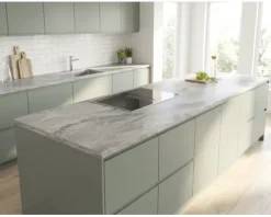 Küchenarbeitsplatte F092 Cipollino Marmor weißgrau 2800 x | HORNBACH