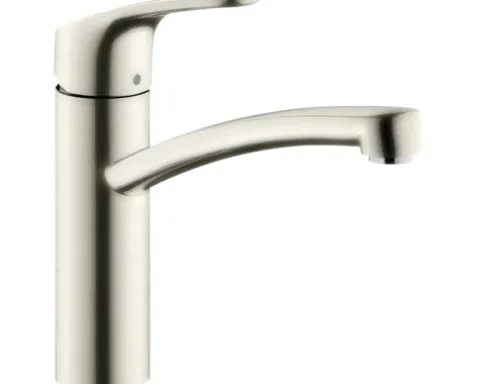 Küchenarmatur mit Einhebelmischer hansgrohe Focus edelstahl glänzend 31806800
