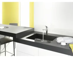 Küchenarmatur mit Einhebelmischer hansgrohe Focus edelstahl glänzend 31806800
