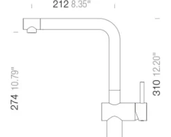 Küchenarmatur mit Einhebelmischer Schock Epos onyx 540000
