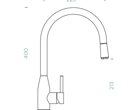 Küchenarmatur mit Einhebelmischer KAVUS edelstahlfinish 559120