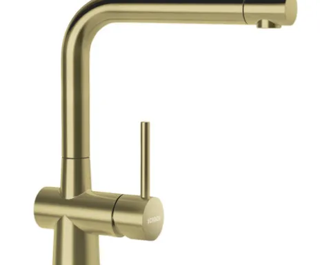 Küchenarmatur mit Einhebelmischer Schock Laios gold 517000