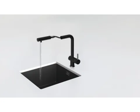 Küchenarmatur mit Handbrause Schock Epos nero 540120