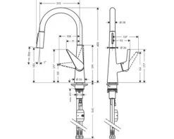 Küchenarmatur mit Handbrause hansgrohe Talis S chrom glänzend 72813000