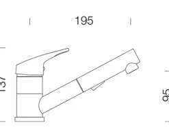 Küchenarmatur mit Handbrause Schock Evinas edelstahlfinish 577120