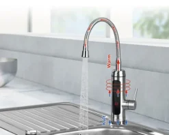 Küchenarmatur mit integriertem Durchlauferhitzer Maxxmee edelstahl 4974