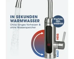 Küchenarmatur mit integriertem Durchlauferhitzer Maxxmee edelstahl 4974