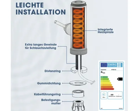 Küchenarmatur mit integriertem Durchlauferhitzer Maxxmee edelstahl 4974