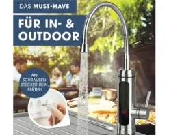 Küchenarmatur mit integriertem Durchlauferhitzer Maxxmee edelstahl 4974