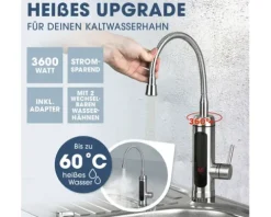 Küchenarmatur mit integriertem Durchlauferhitzer Maxxmee edelstahl 4974