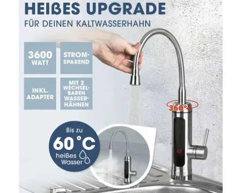 Küchenarmatur mit integriertem Durchlauferhitzer Maxxmee edelstahl 4974