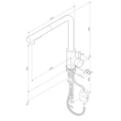 Küchenarmatur X-Joy S Spültischarmatur Küche Spültisch-Einhebelmischer, Schwarz F85B05522