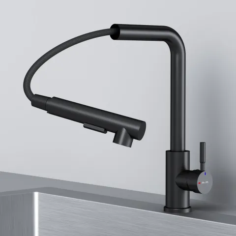 Küchenarmatur X-Joy S Spültischarmatur Küche Spültisch-Einhebelmischer, Schwarz F85B05522