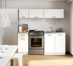 Küchenmöbelset AKORD OLIWIA G1 Weiß 180 cm 6 Turen Schublade 6 Ebenen B180 x H174 x T46 cm