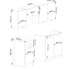 Küchenmöbelset AKORD OLIWIA Weiß 180 cm 7 Turen Schublade 8 Ebenen B180 x H203 x T46 cm