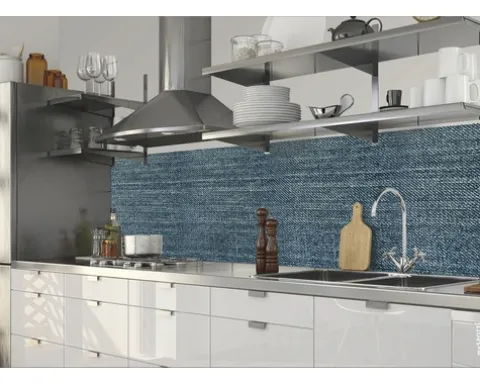 Küchenrückwand mySpotti Splash Blue Jeans Stoff 2800 x 600 mm SP-F2-1250