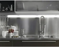 Küchenrückwand Alu silber-schwarz 1200x800x3 mm