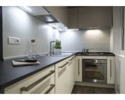 Küchenrückwand Alu silber-schwarz 1200x800x3 mm