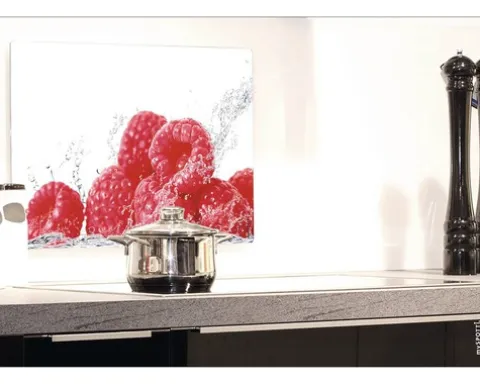 Küchenrückwand mySPOTTI pop Aqua-Himbeeren 59x41 cm
