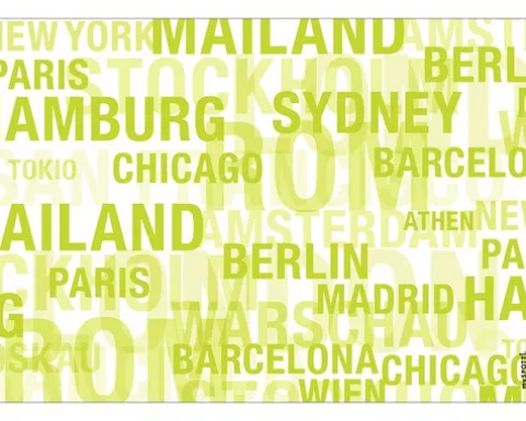 Küchenrückwand mySPOTTI pop Cities green 59x41 cm