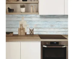 Küchenrückwand mySpotti Profix Wood Light Blue Holzoptik 100 x 60 cm PX-10060-1282-HB