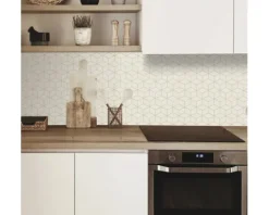 Küchenrückwand mySpotti Profix Hexagon Creme Fliesenoptik 100 x 60 cm PX-10060-1544-HB