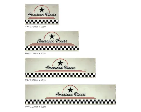 Küchenrückwand mySpotti Profix American Diners Schriftzug 100 x 60 cm PX-10060-196-HB
