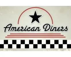 Küchenrückwand mySpotti Profix American Diners Schriftzug 100 x 60 cm PX-10060-196-HB