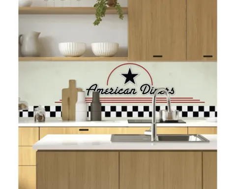 Küchenrückwand mySpotti Profix American Diners Schriftzug 100 x 60 cm PX-10060-196-HB