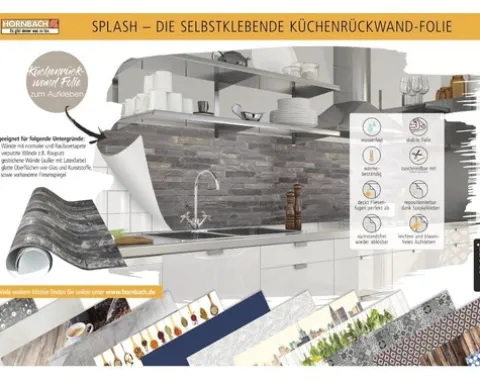 Küchenrückwand mySpotti Splash Concrete Plates Betonwand 2800 x 600 mm SP-F2-1248