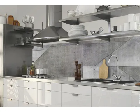 Küchenrückwand mySpotti Splash Concrete Plates Betonwand 2800 x 600 mm SP-F2-1248